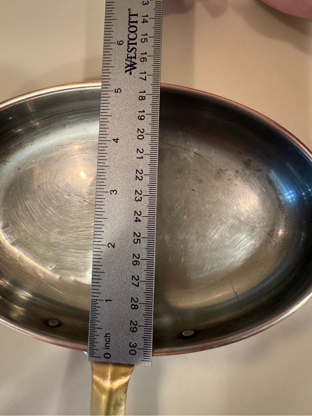 Tagus Vintage Copper 8” x 5” Skillet With Brass Handle Made In Portugal - Picture 12 of 13